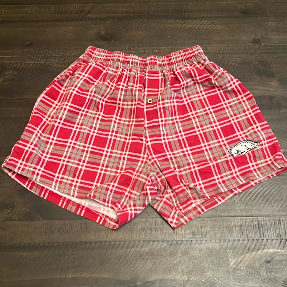 Arkansas Razorback Plaid boxers Small Unisex